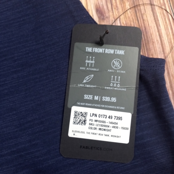 NWT FABLETICS MEN'S SLEEVELESS THE FRONT ROW TANK SIZE MEDIUM - Picture 9 of 11